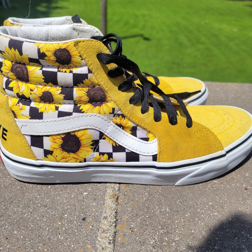 Vans Yellow Sunflower Checkered High-Tops